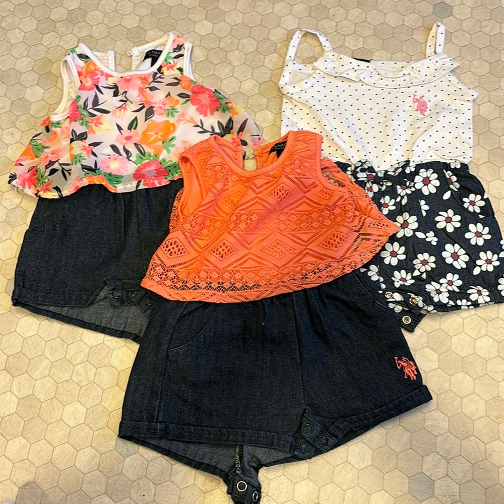 3 size 18 month US Polo rompers